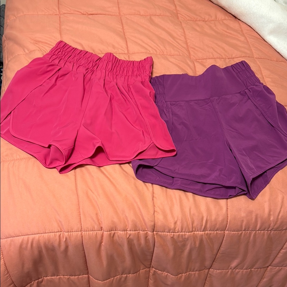Mono B Athletic Shorts in Pink and Purple